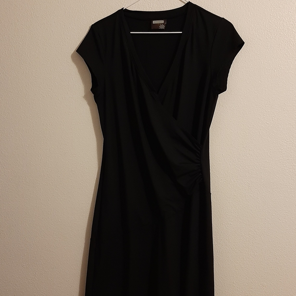 Black Athleta Faux Wrap Dress Sz Med